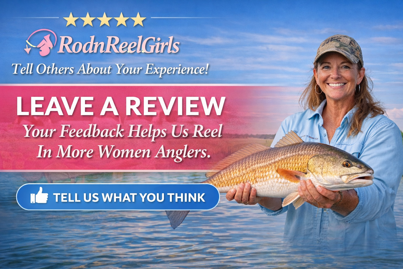 Your review helps more women discover: ✔ Louisiana marsh fishing ✔ Public boat launches ✔ Responsible fishing regulations ✔ Redfish and trout hotspots ✔ The power of women on the water